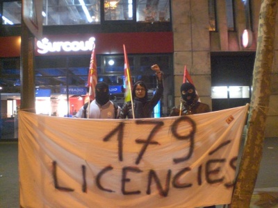 Grève Surcouf banderolle 179 licenciés